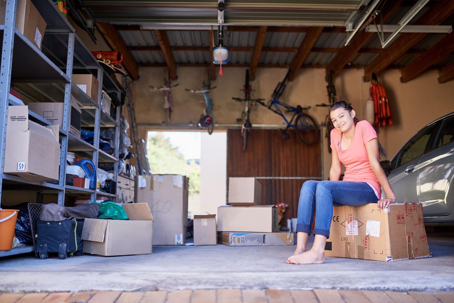 Sitting amongst the storage